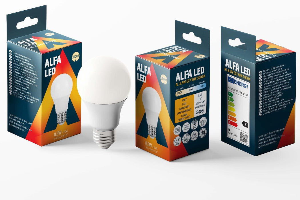 LED ЛАМПА ALFA 8.5W E27 CL 4000K