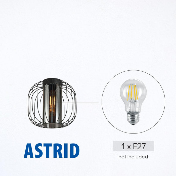 ПЛАФОН ASTRID ТЕЛ И СТЪКЛО 1ХЕ27