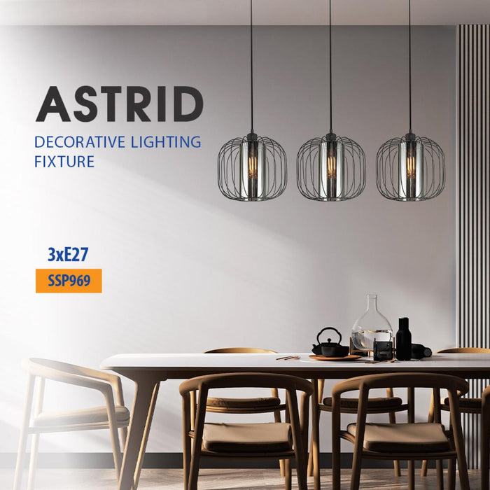 ПОЛИЛЕЙ ASTRID ТЕЛ И СТЪКЛО 3XE27