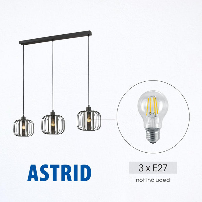 ПОЛИЛЕЙ ASTRID ТЕЛ И СТЪКЛО 3XE27