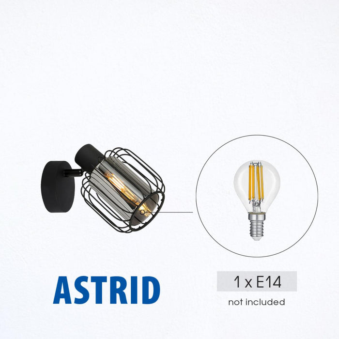 СПОТ ASTRID ТЕЛ И СТЪКЛО 1XE14