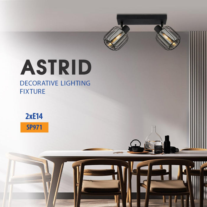 СПОТ ASTRID ТЕЛ И СТЪКЛО 2XE14