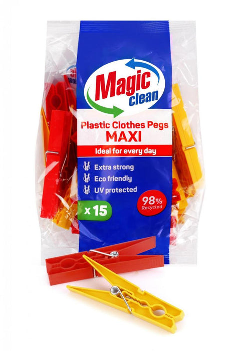 ЩИПКИ ЗА ПРАНЕ MAGIC, 9 СМ,15 БР,ЦВЕТНИ