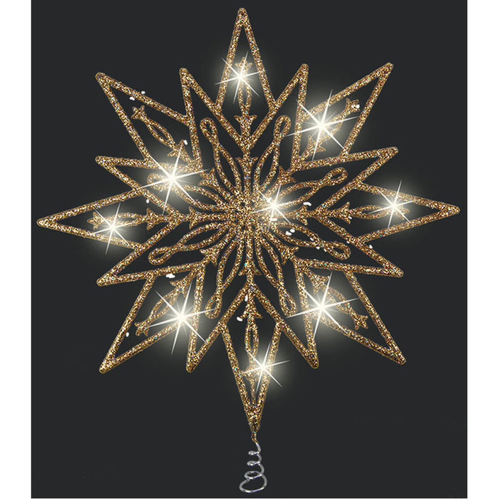 ВРЪХ ЗА ЕЛХА 25CM LED С БРОКАТ ЗЛАТО W 91146