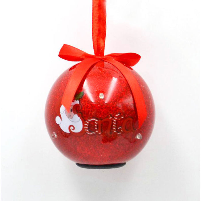 КОЛЕДНА ТОПКА 8CM LED ЧЕРВЕНА