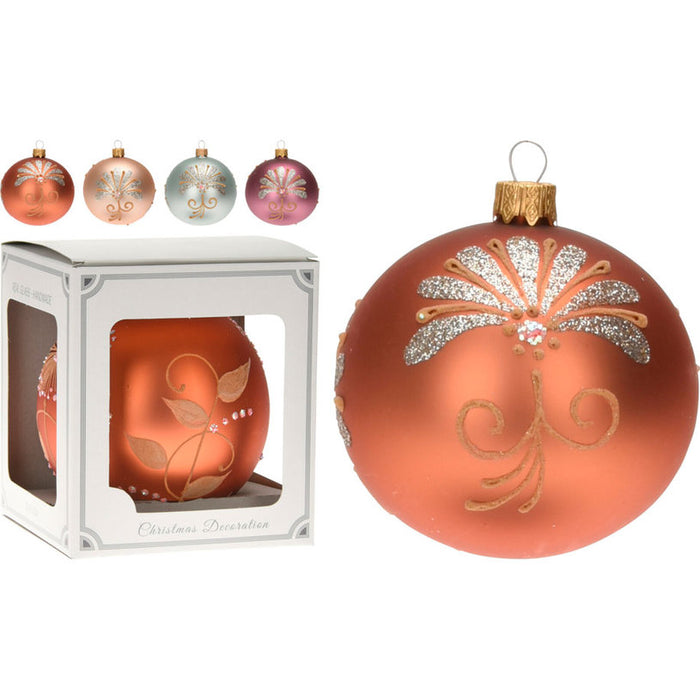 КОЛЕДНА ТОПКА 15CM СТЪКЛЕНА AVG113390