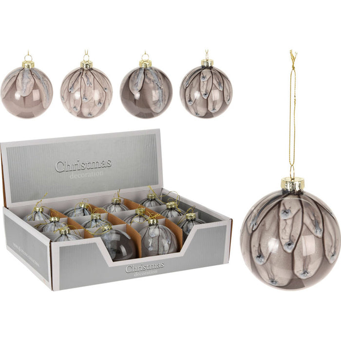 КОЛЕДНА ТОПКА 8CM ДЕКО БОЯ СТЪКЛЕНА ABT620420