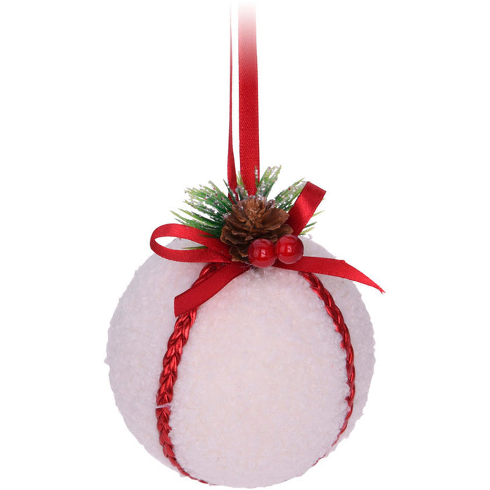 КОЛЕДНА ТОПКА С ДЕКОРАЦИЯ 8CM YZB002160