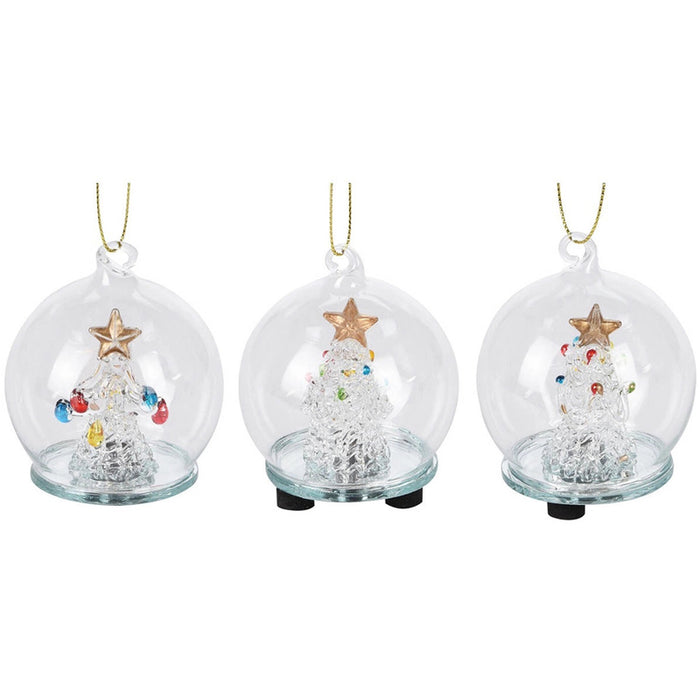 КОЛЕДНА ТОПКА 6CM LED С ДЕКОРАЦИЯ СТЪКЛЕНА ABR401690