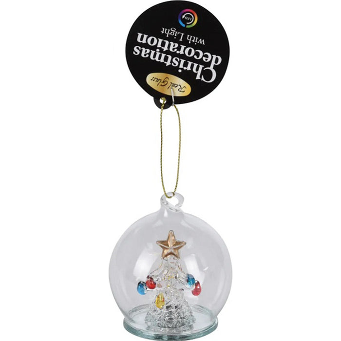 КОЛЕДНА ТОПКА 6CM LED С ДЕКОРАЦИЯ СТЪКЛЕНА ABR401690