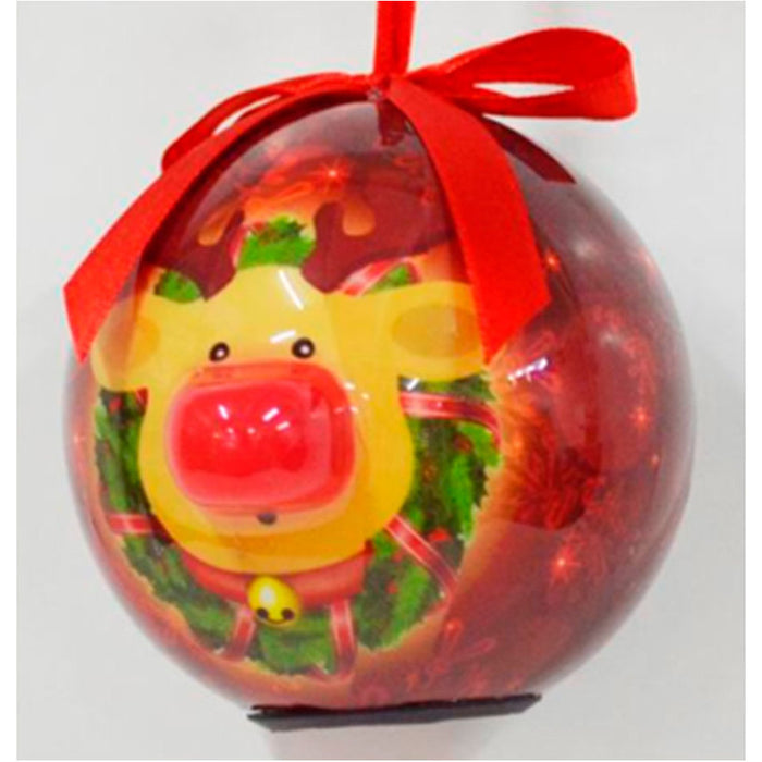 КОЛЕДНА ТОПКА 8CM LED ЕЛЕНЧЕ