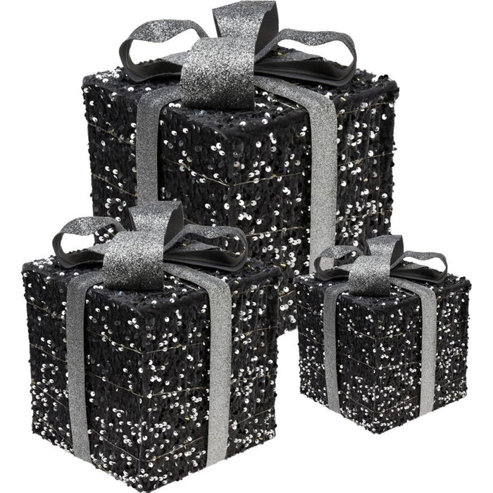 КОЛЕДНА ДЕКОРАЦИЯ ПОДАРЪЦИ 3БР LED ASK002500