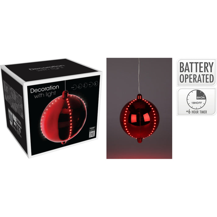 КОЛЕДНА ТОПКА LED 15CM RED XX8310610