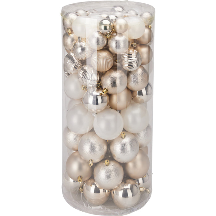 КОМПЛЕКТ КОЛЕДНИ ТОПКИ 100БР СВЕТЛО ЗЛАТО CAR104080