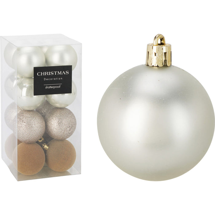 КОМПЛЕКТ КОЛЕДНИ ТОПКИ 6CM 16БР ШАМПАНСКО CAN310100