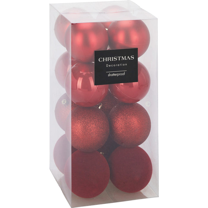 КОМПЛЕКТ КОЛЕДНИ ТОПКИ 8CM 16БР ЧЕРВЕН CAN310240