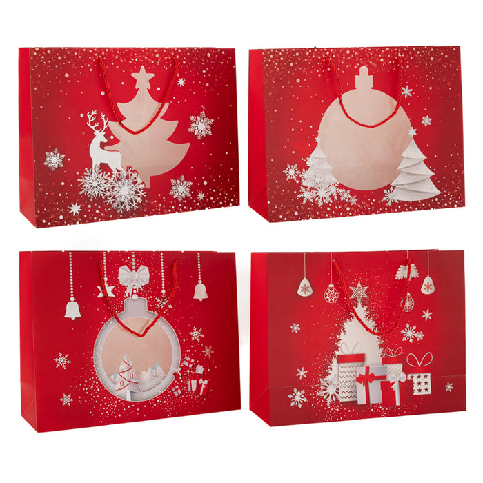 КОЛЕДНА ТОРБИЧКА ЗА БУТИЛКА 12X10X36CM