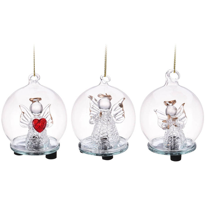 КОЛЕДНА ТОПКА 6CM LED С АНГЕЛ ABR401670