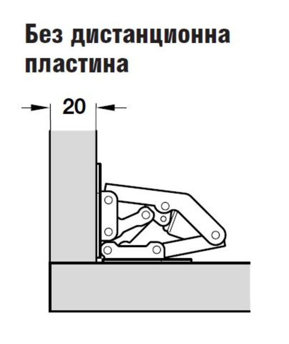 ПАНТА БЕЗ ВКОПАВАНЕ ЪГЪЛ НА ОТВАРЯНЕ 90°