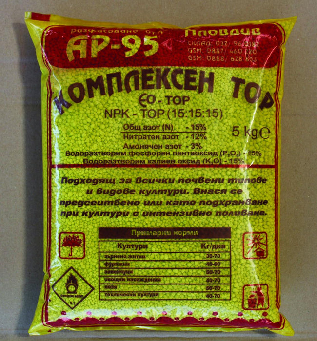 КОМПЛЕКСЕН ТОР NPK 15-15-15 2КГ