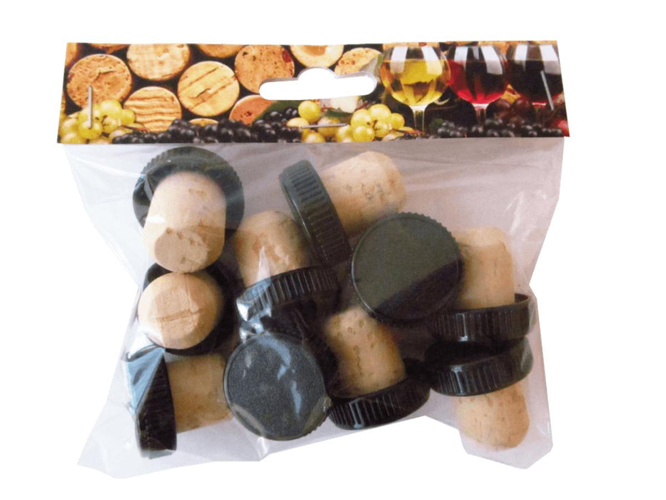 КОРКОВИ ТАПИ 27/19 ЧЕРНА PVC ГЛАВА 10БР