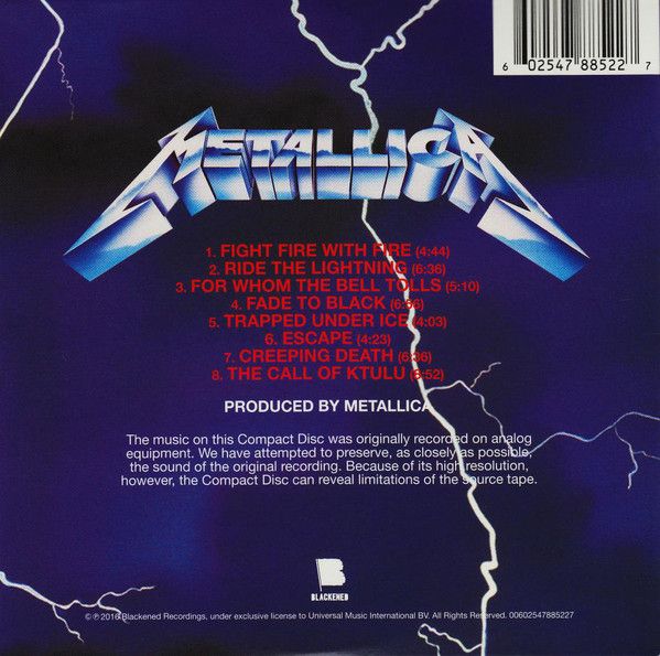 Metallica - Ride The Lightning, Remastered (CD)