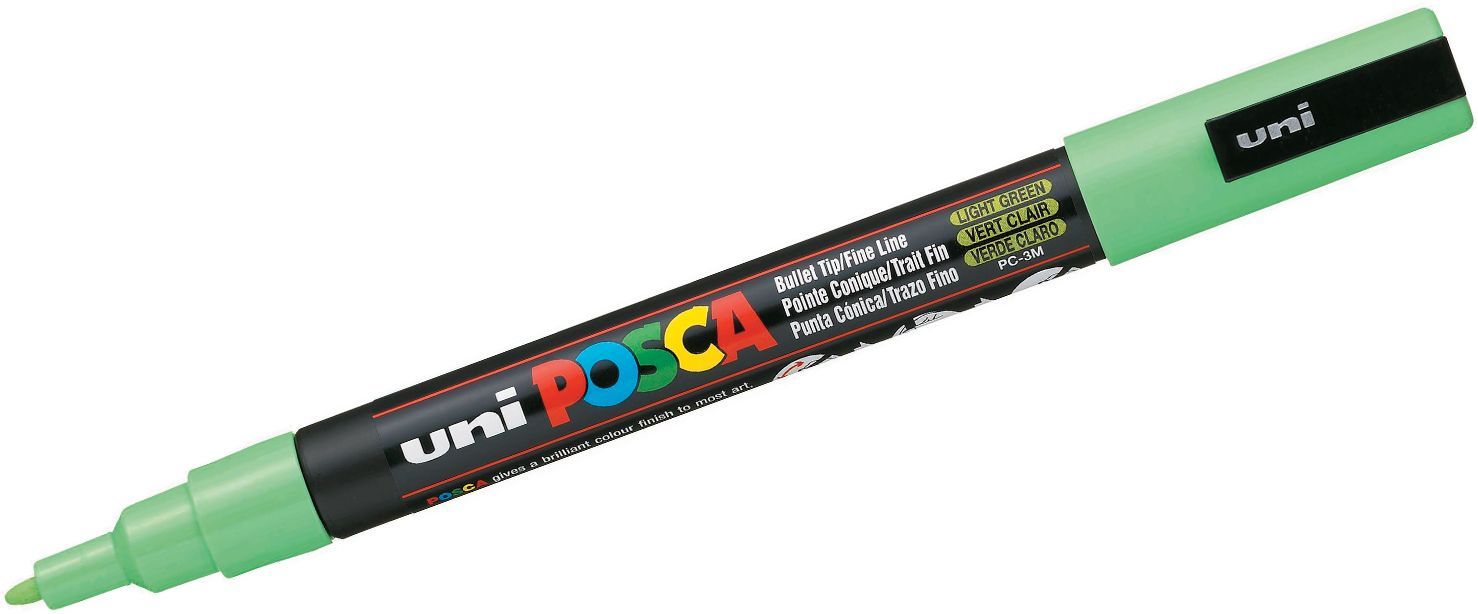 Перманентен маркер с объл връх Uni Posca - PC-3M, 1.5 mm, светлозелен