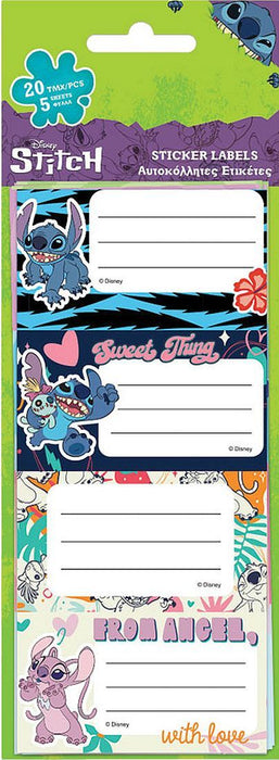 Ученически етикети - 20 броя, Lilo & Stitch
