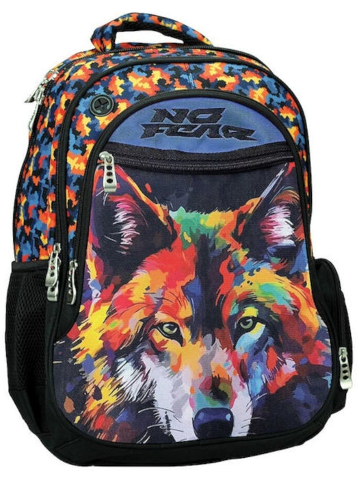 Ученическа раница No Fear - Coloured Wolf, с 2 отделения