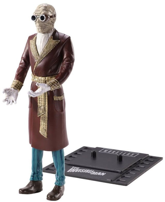 Екшън фигура The Noble Collection Horror: Universal Monsters - Invisible Man (Bendyfigs), 19 cm