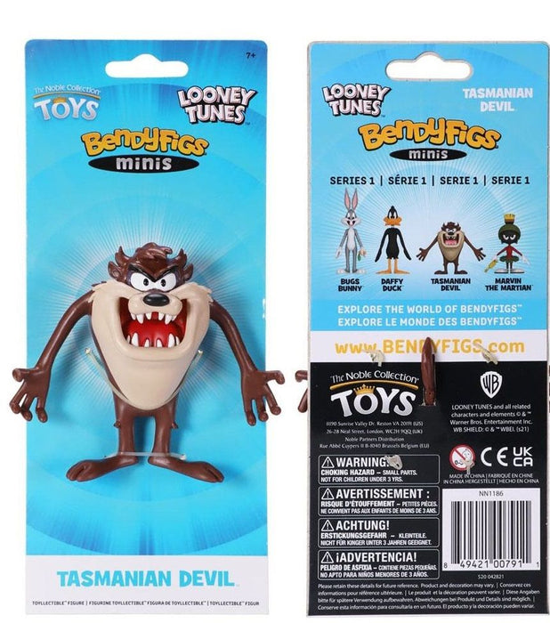 Екшън фигура The Noble Collection Animation: Looney Tunes - Taz (Bendyfigs), 9 cm
