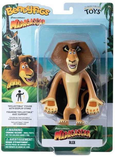 Екшън фигура The Noble Collection Animation: Madagascar - Alex (Bendyfigs), 15 cm