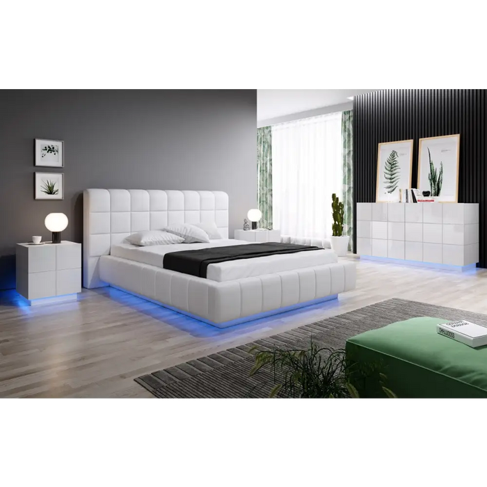 Нощно шкафче Cama REJA бял гланц/бял гланц