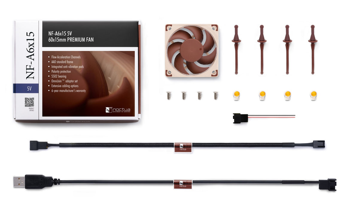Noctua NF-A6x15 5V 60x15mm, 5V премиум вентилатор