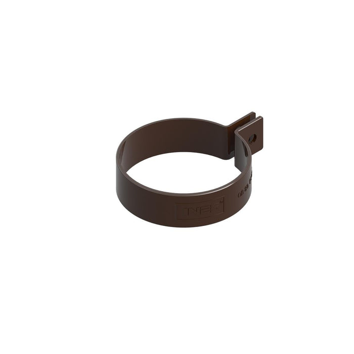 СКОБА ВОДОСТОЧНА ТРЪБА 80MM PVC КАФЯВА