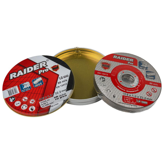 ДИСК ЗА МЕТАЛ 115X1.0MM 10БР RAIDER