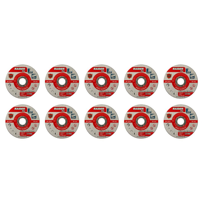 ДИСК ЗА МЕТАЛ 115X1.0MM 10БР RAIDER
