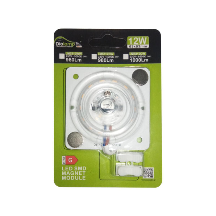 LED ПЛАТКА 12W 6CM 3000K 960LM