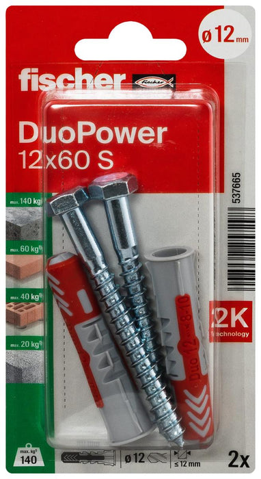 УНИВЕРСАЛЕН ДЮБЕЛ DUOPOWER Ф12X60MM 2БР