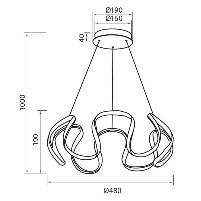 LED ПОЛИЛЕЙ MEANDRA 54W 3000-6000K ЗЛАТО