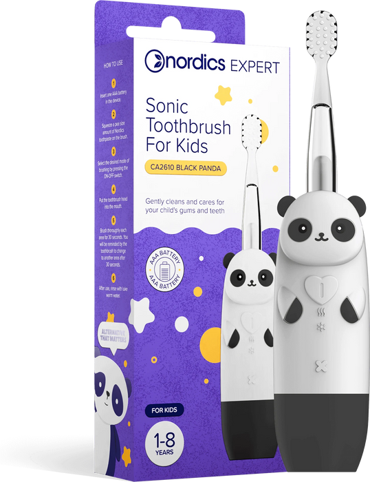 Детска звукова четка за зъби Expert Sonic CA 2610, черна панда, 1 бр