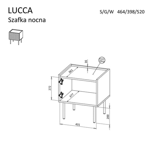 Нощно шкафче Cama LUCCA 2 бр. 47x40x52 кашмир