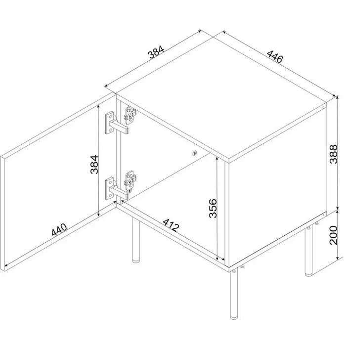 Нощно шкафче 2 бр PALAZZO BIS 45x39xH59 бял мат