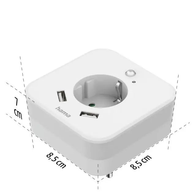 Нощна лампа с контакт HAMA USB 2.4 A 2