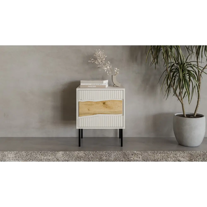 Нощно шкафче Cama 2 бр. INSERTO 50x40x61.5 кашмир + LED