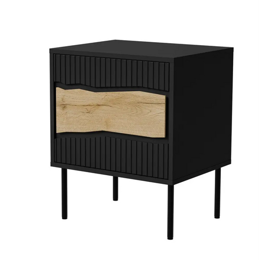 Нощно шкафче Cama INSERTO 2 бр. 50x40x61.5 см черно + LED