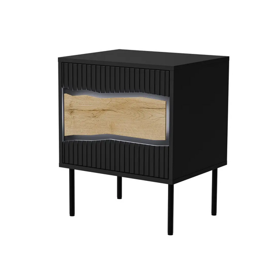 Нощно шкафче Cama INSERTO 2 бр. 50x40x61.5 см черно + LED