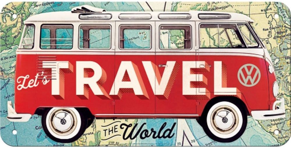 Висяща табелка Nostalgic Art VW - Let's Travel The World