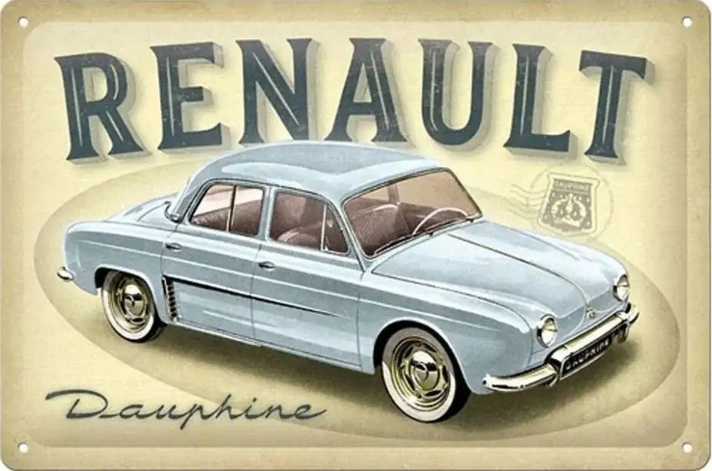 Метална табелка Nostalgic Art - Renault Dauphine