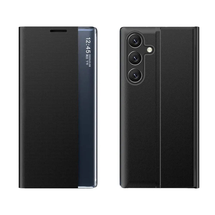 Нов Sleep Case за Samsung Galaxy S25 Cover с флип и стойка